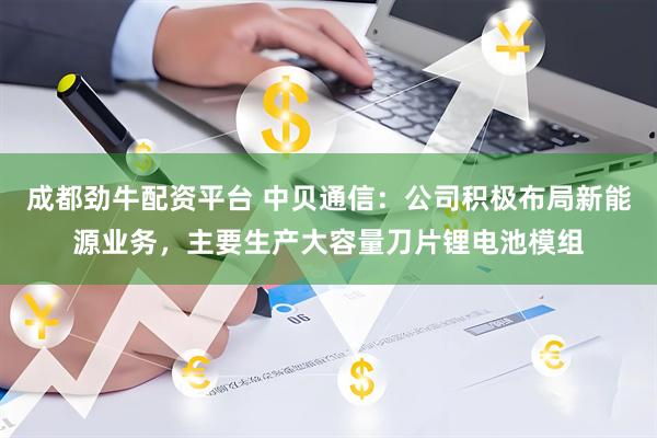 成都劲牛配资平台 中贝通信：公司积极布局新能源业务，主要生产大容量刀片锂电池模组